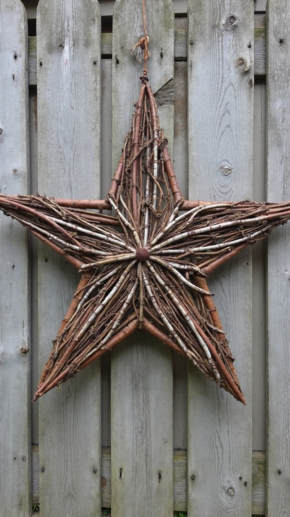 rustic natural star decorations