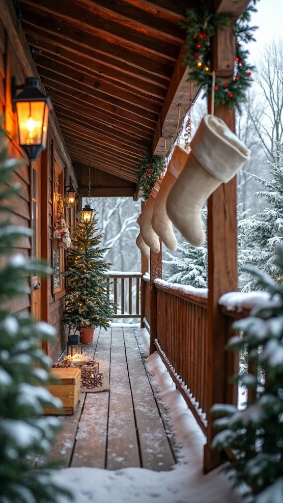 rustic natural weatherproof christmas stockings