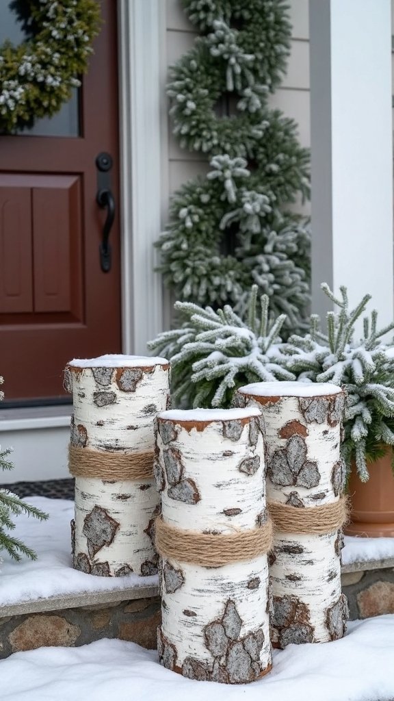rustic natural woodland entryway decor