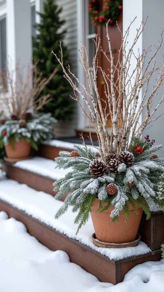 rustic natural woodland winter displays