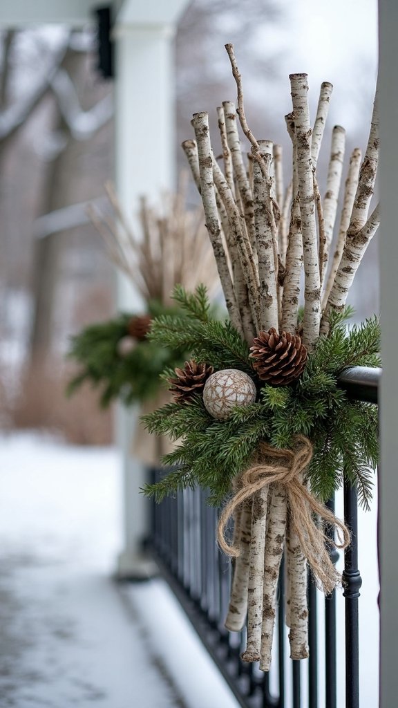 rustic nordic birch twig displays