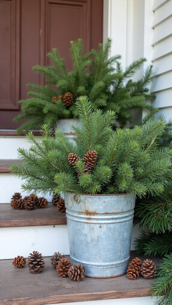 rustic organic versatile christmas porch displays