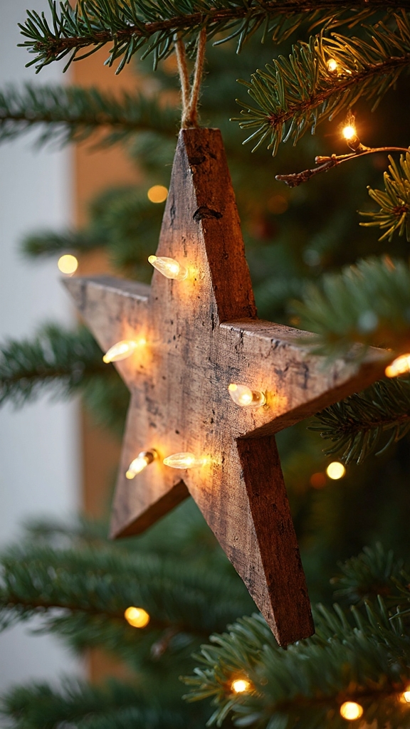 rustic sustainable star shaped holiday decor