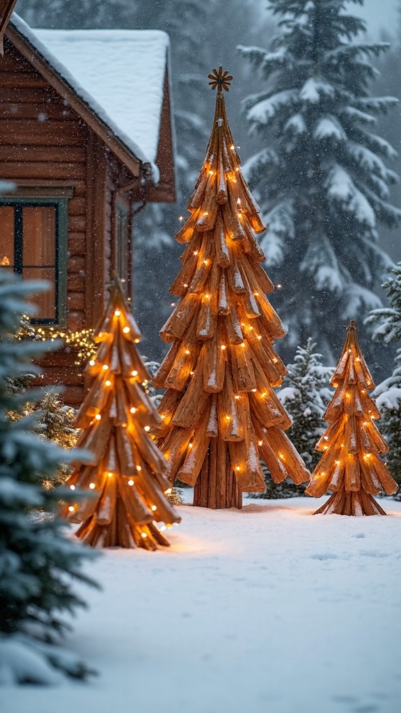 rustic wooden christmas tree ideas