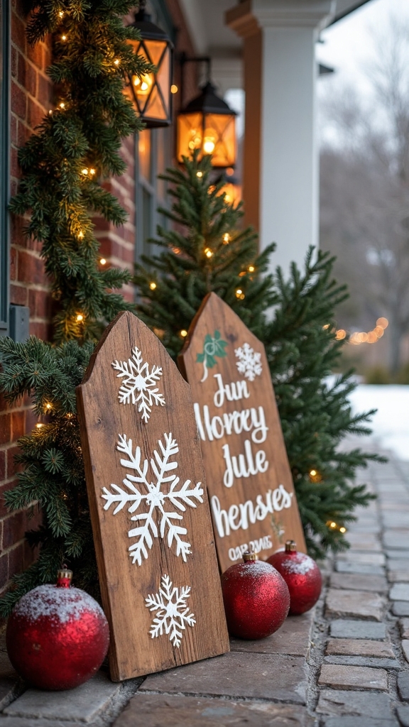 rustic wooden holiday signs personalized