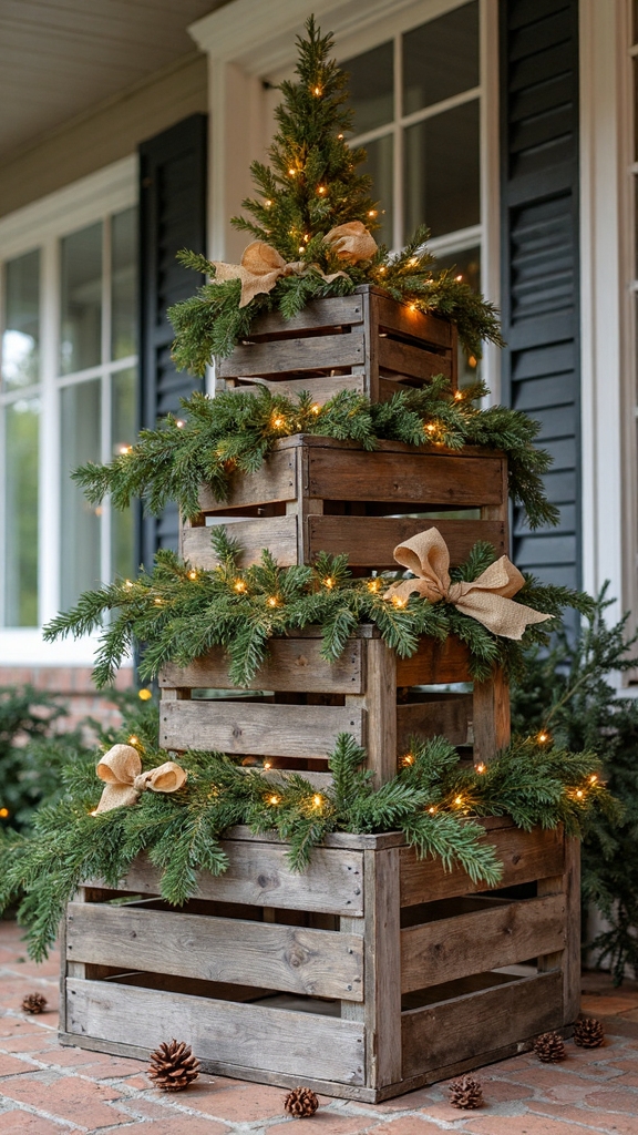 rustic wooden space saving alternative christmas tree