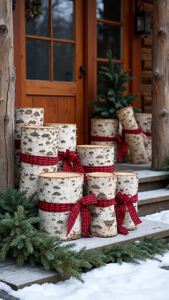 rustic woodland holiday porch decor