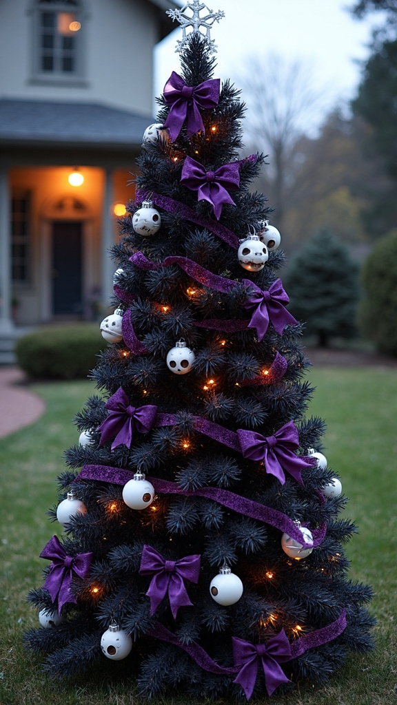 skeletal spooky dramatic christmas decor