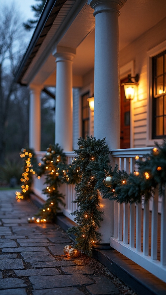 sleek contemporary customizable illuminated porch garland
