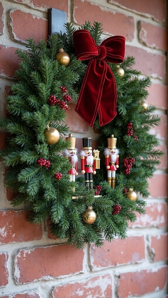 sophisticated exterior holiday wreath arrangements