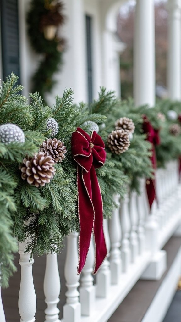 sophisticated natural holiday greenery display
