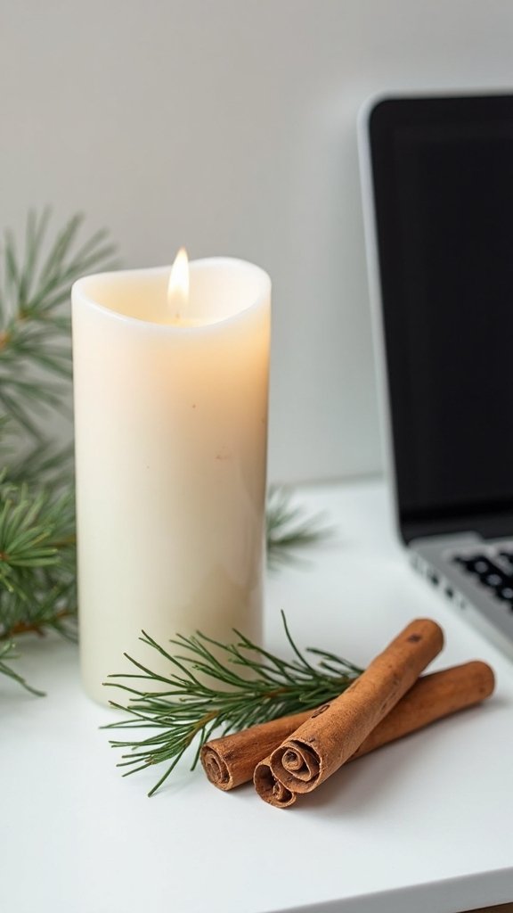 sophisticated seasonal office decor candles