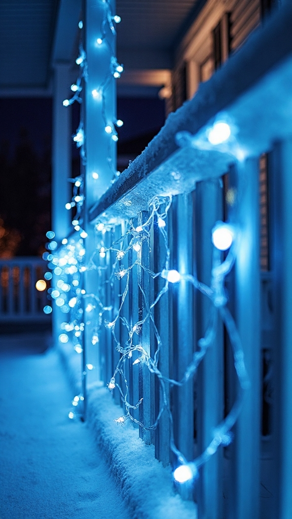 sophisticated wintry blue and white display