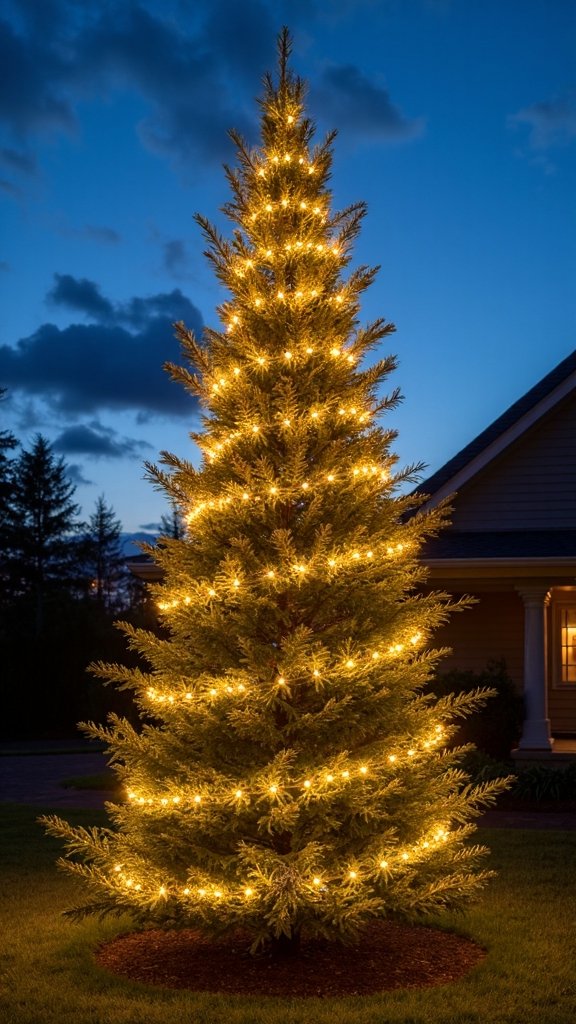 spiral wrapped led tree lights