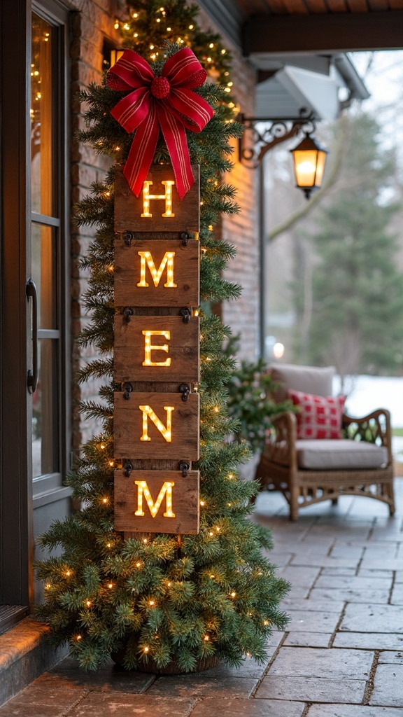 stacked vertical christmas porch signs