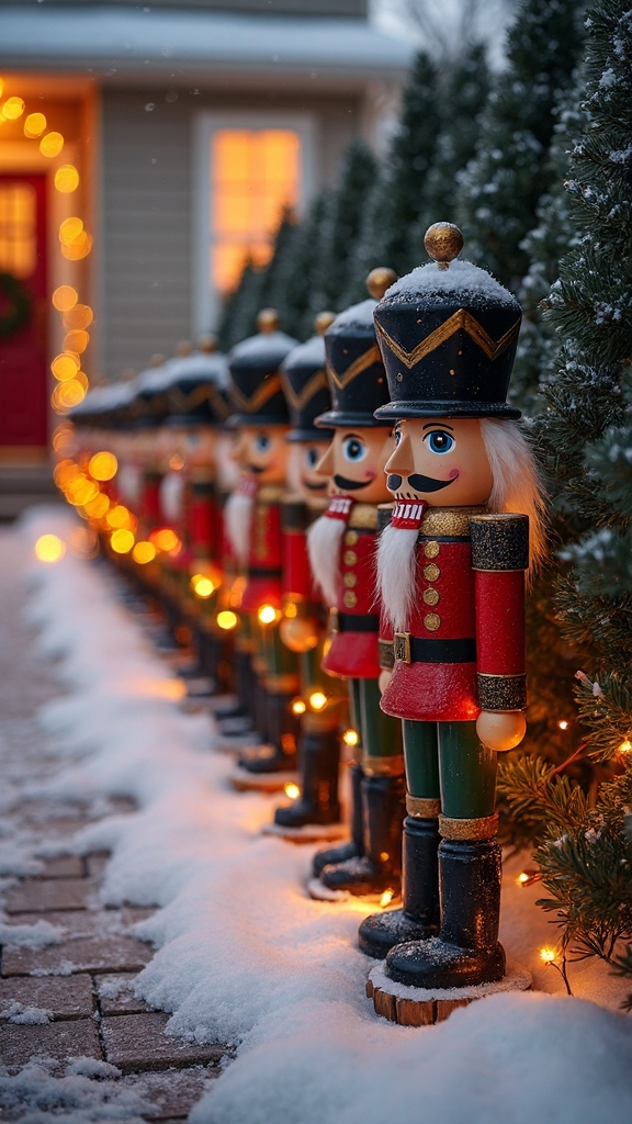 stately nutcracker soldier driveway formation