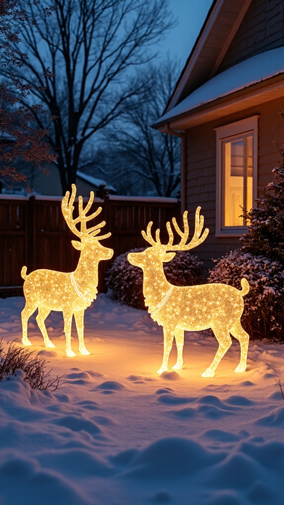 strategically placed illuminated holiday displays