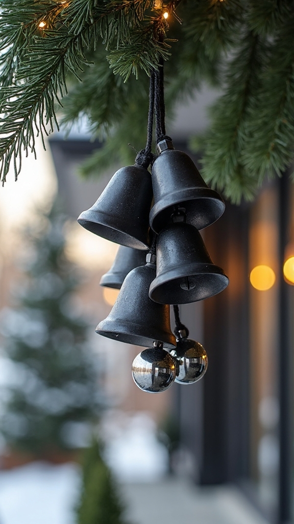 striking metallic holiday bell decor