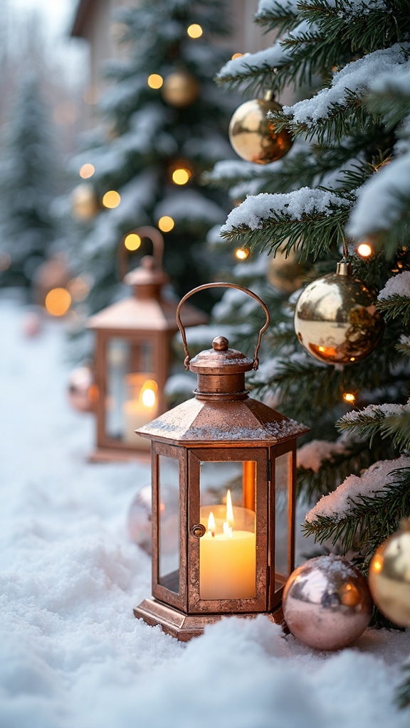 subtle elegant metallic scandinavian christmas display