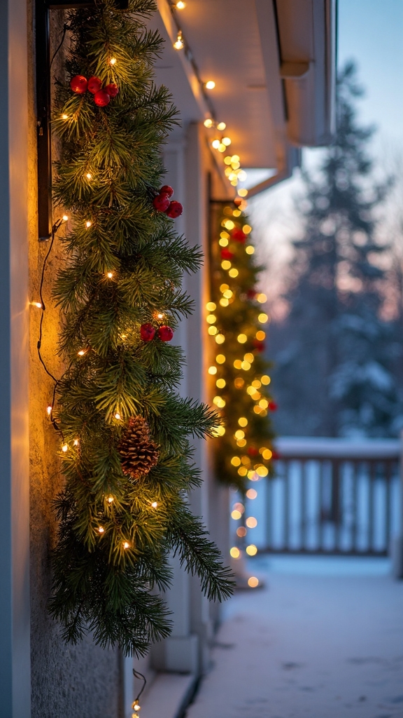 suspended winter wonderland porch display
