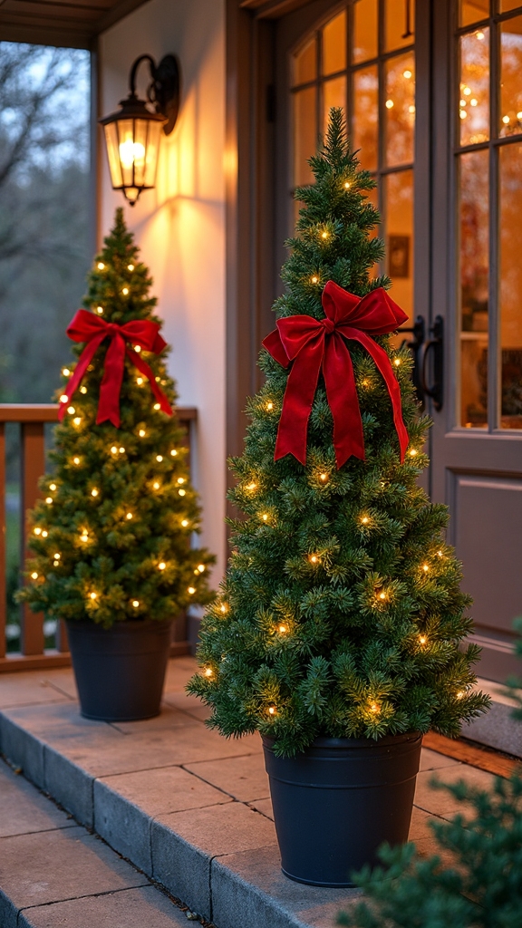 symmetrical porch topiary decorative harmony
