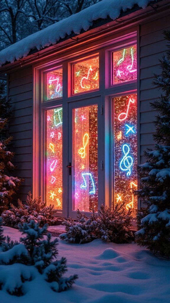 synchronized window light musical displays