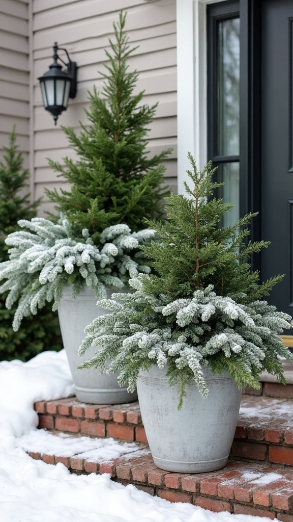 textural contrasts in evergreen compositions