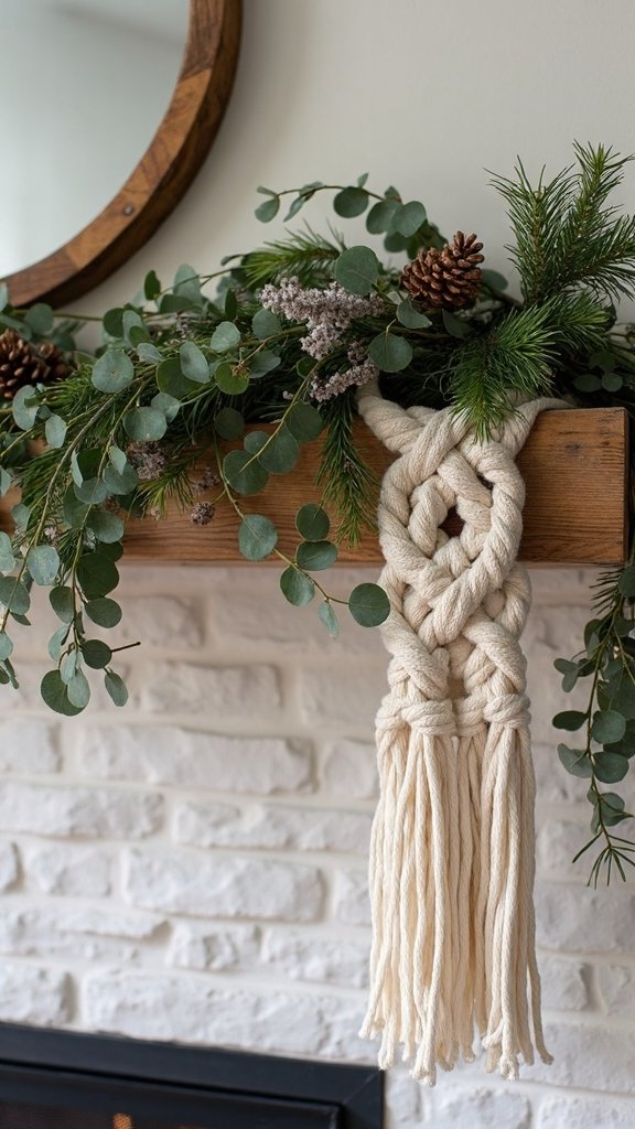 textured boho layered christmas garland