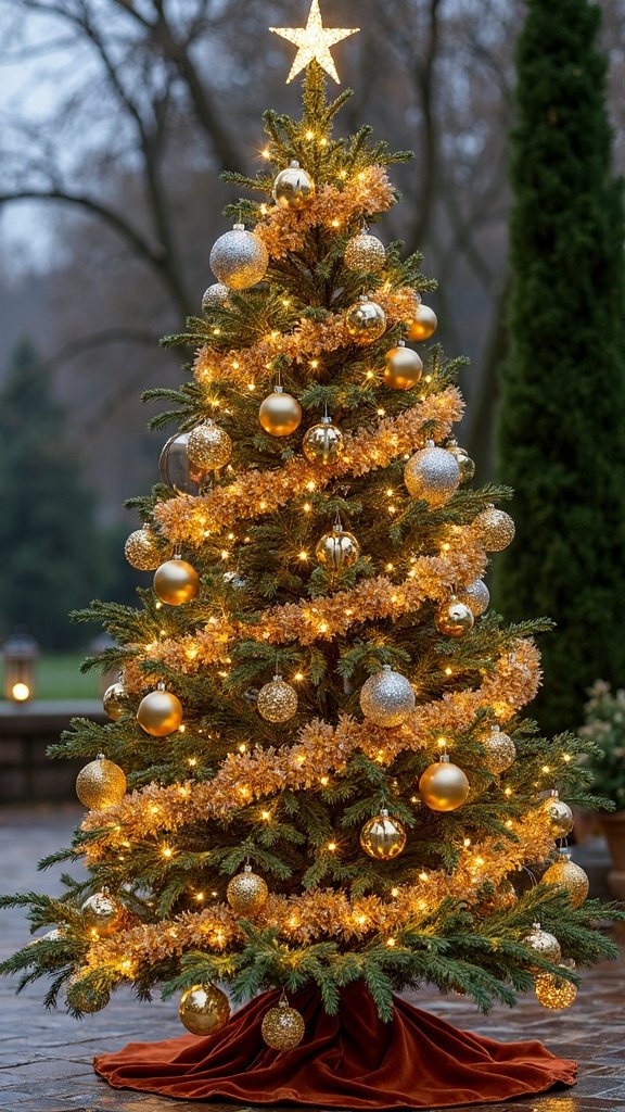 thoughtful coordinated weather resistant sophisticated outdoor christmas tree