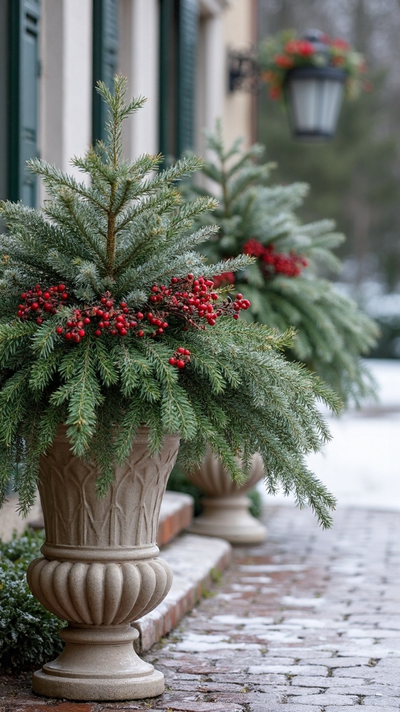 timeless winter greenery arrangements