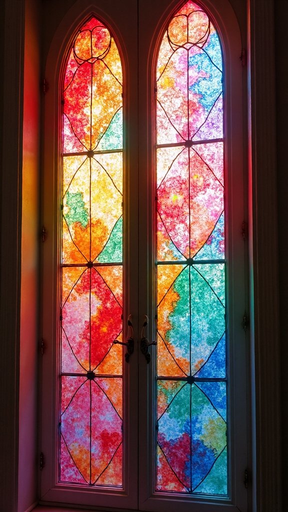 tissue paper stained glass effects