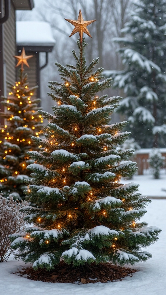 towering outdoor christmas starry d cor