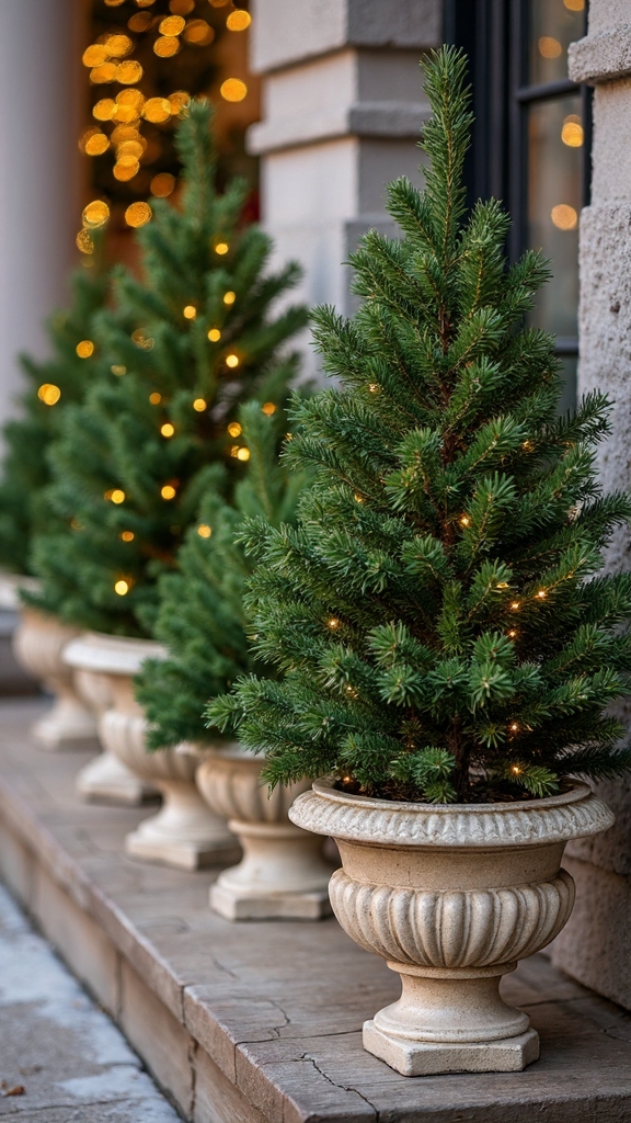 versatile porch decor with mini trees