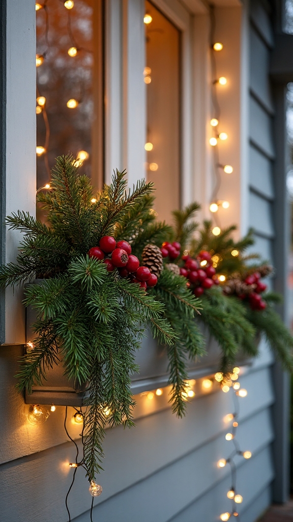 vertical christmas window box planters