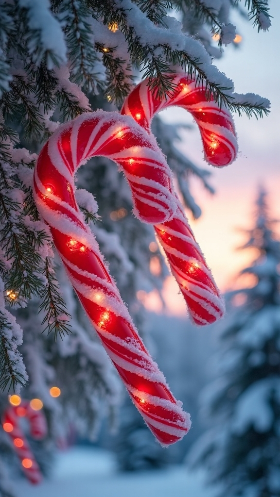 vertical dramatic candy cane clusters