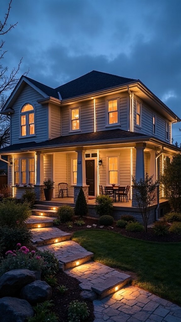 vertical lighting connecting home floors
