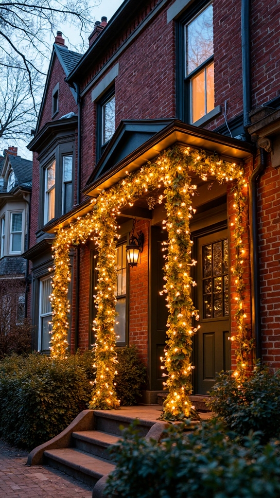 vertical lighting displays for townhouses