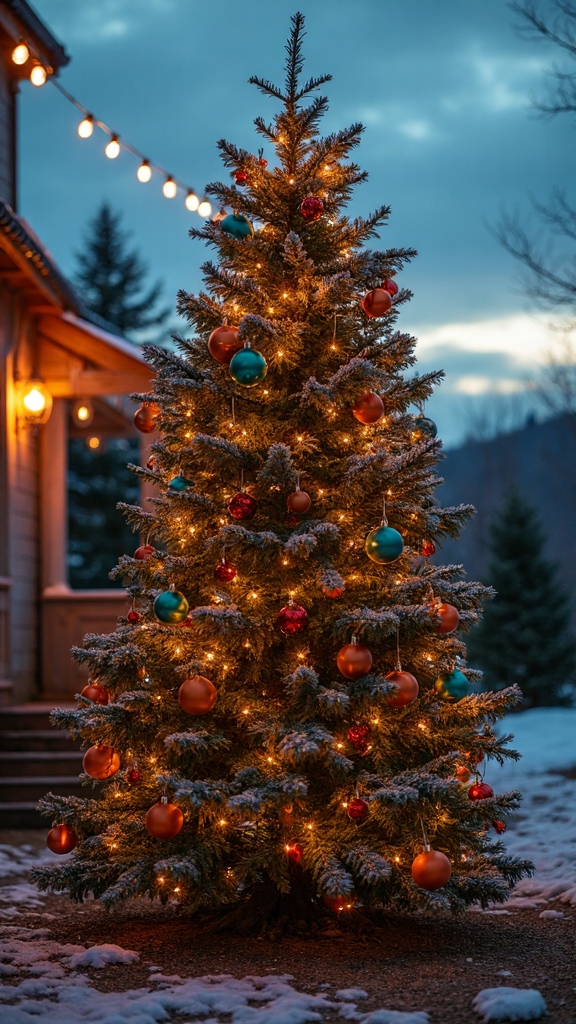 vibrant contemporary outdoor tree decorations