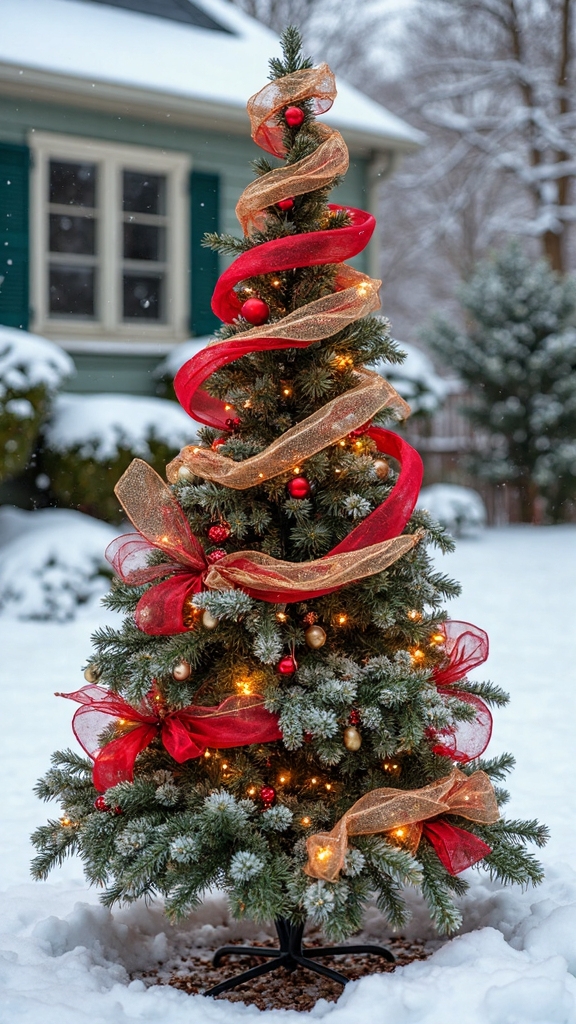 vibrant outdoor christmas tree decoration