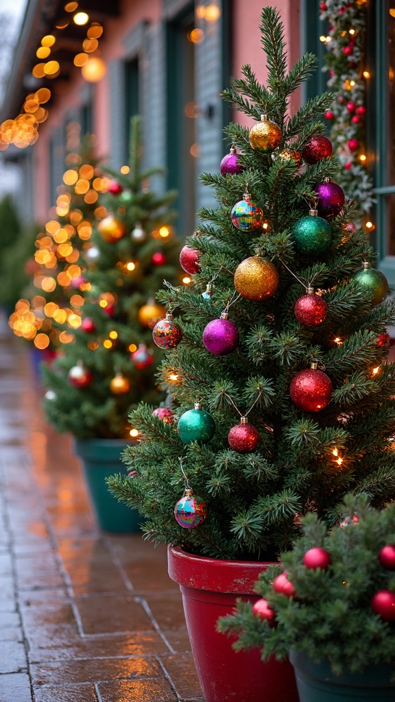 vibrant outdoor christmas tree decoration