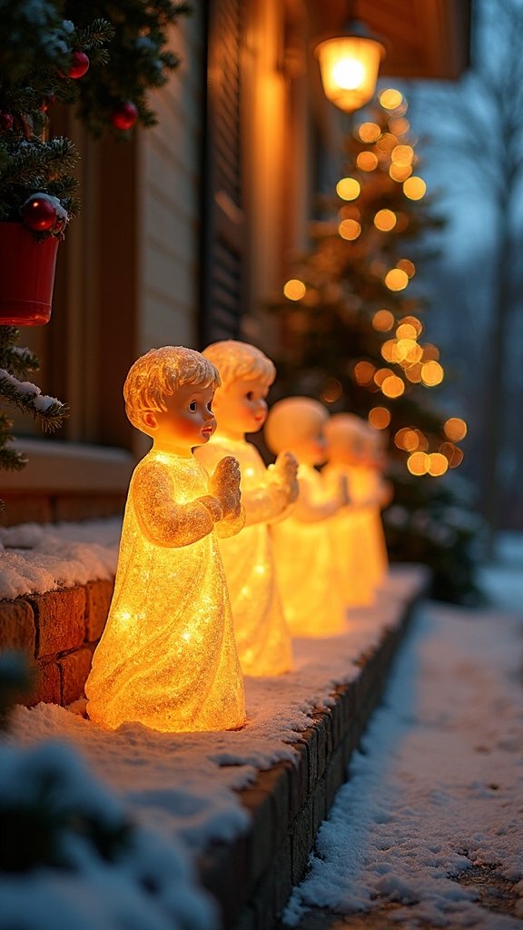 vintage christmas illuminated plastic figures