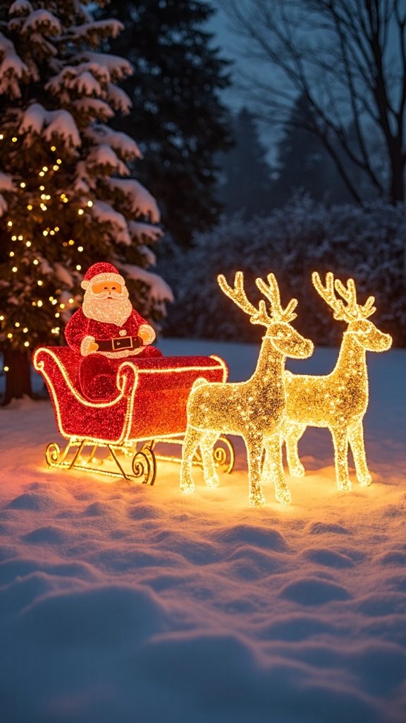 vintage christmas outdoor illuminated sleigh display