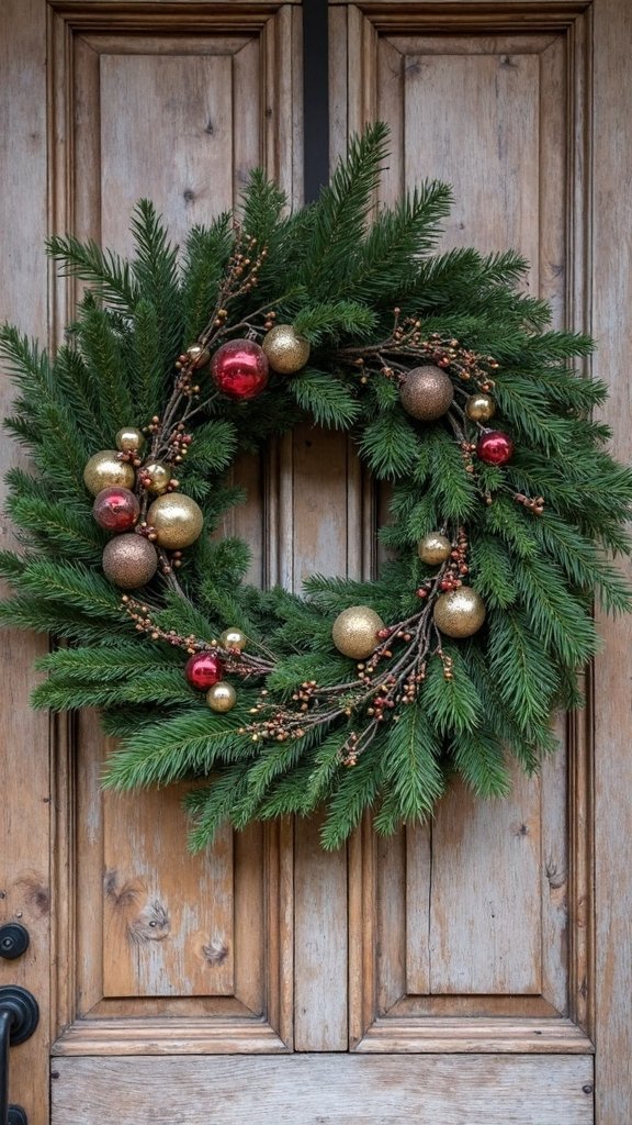 vintage ornament cascading wreath statement