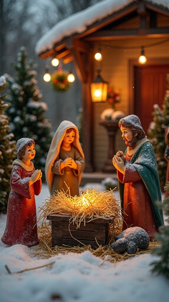 vintage outdoor nativity christmas displays