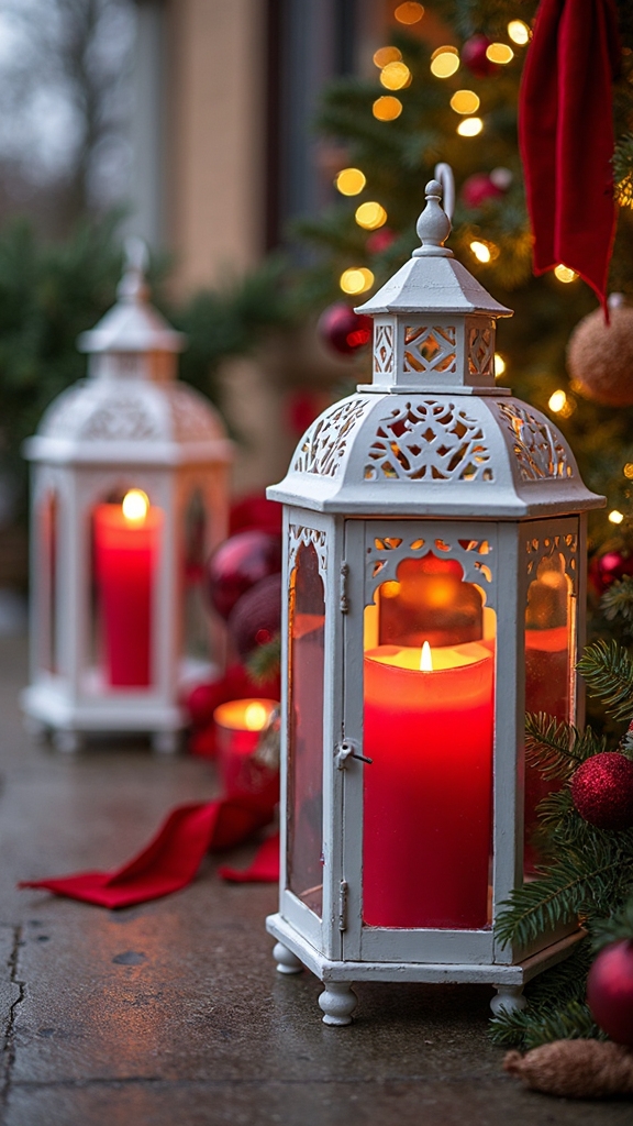 warm glowing christmas lantern displays