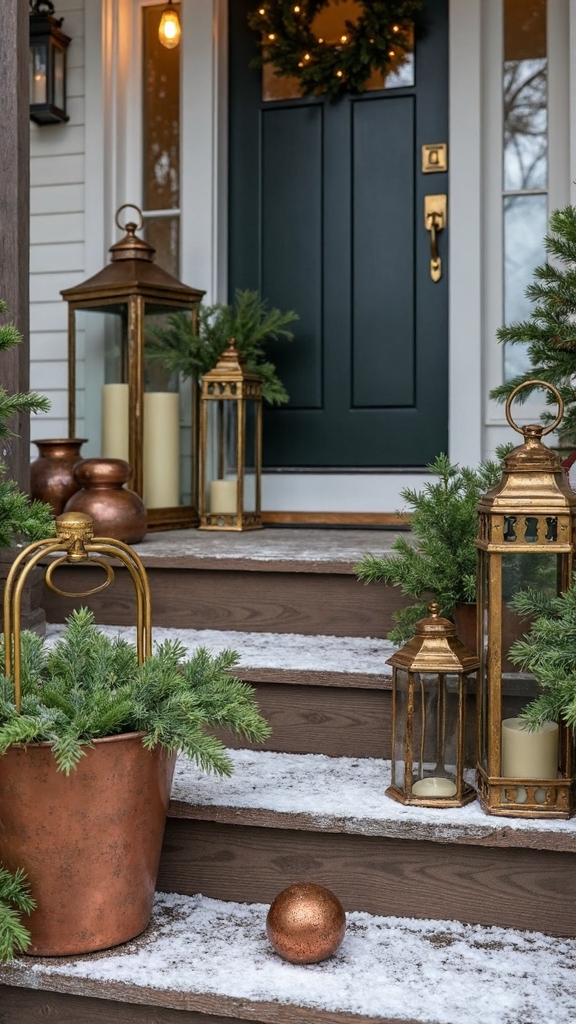 warm sophisticated boho christmas metallic displays