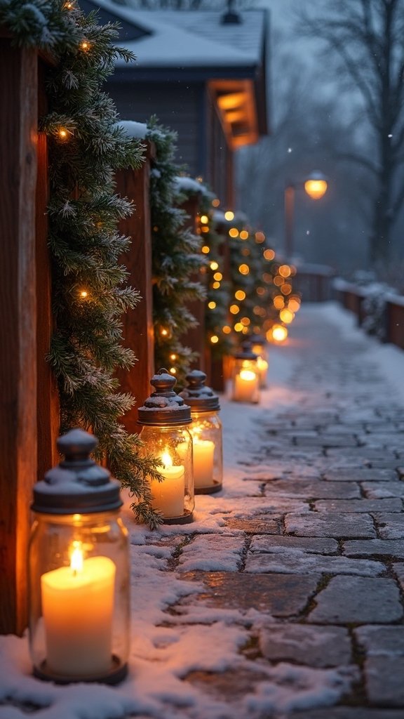 warm welcoming mason jar luminaries