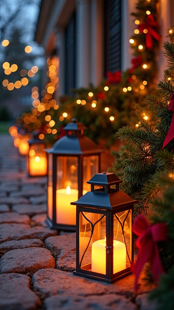 warm welcoming winter wonderland candle display