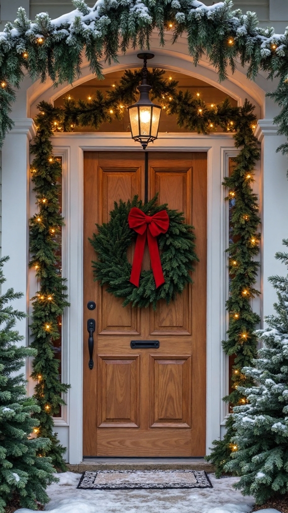 welcoming winter evergreen holiday decor