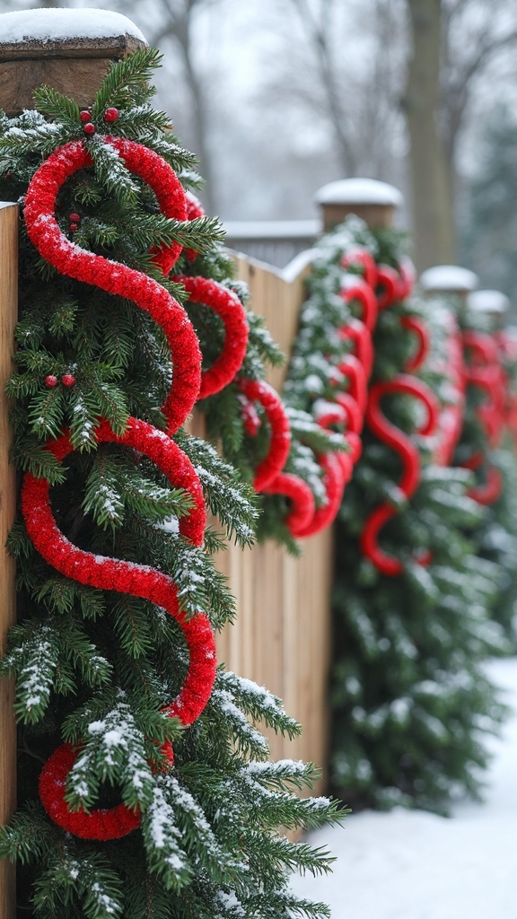 whimsical spiraled garland outdoor decor